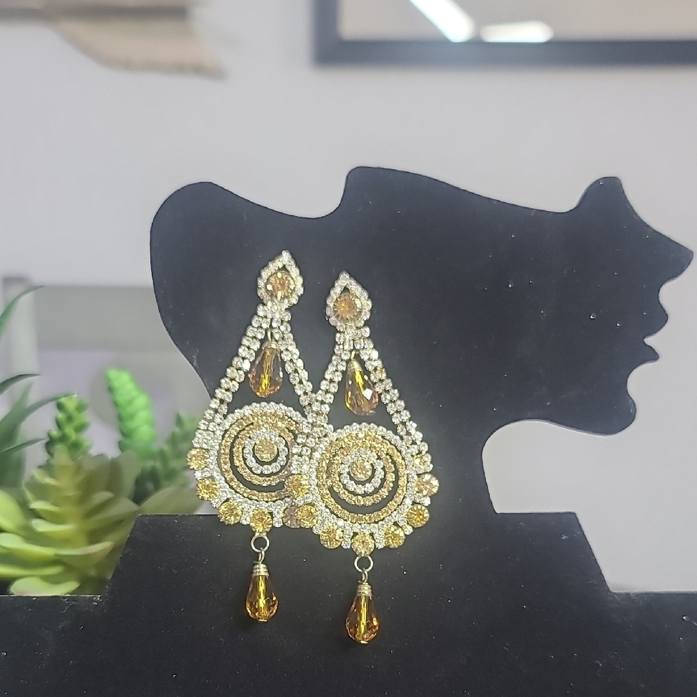 Set Of 3 Beautiful Sparkle Dangle Earrings
